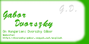 gabor dvorszky business card