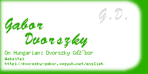 gabor dvorszky business card